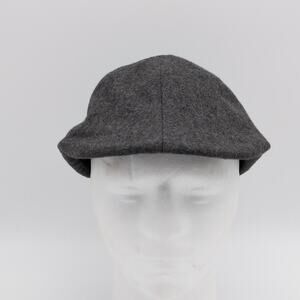 DPC Hat Flat Cap Fitted Mens Medium Gray Lined Polyester Winter Casual